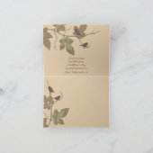 Purple Green Birds Leaves Fall Wedding Thank You Dankeskarte (Innenseite)
