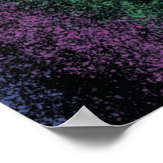 Purple-green cosmic gradient, dark shadows. poster (Ecke)
