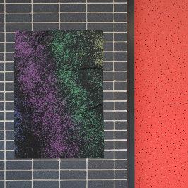 Purple-green cosmic gradient, dark shadows. poster