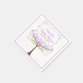 Purple & Green Floral Bird Baby Shower  Serviette (Ecke)