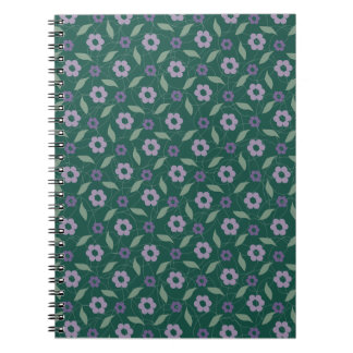 purple & green floral notebook notizblock
