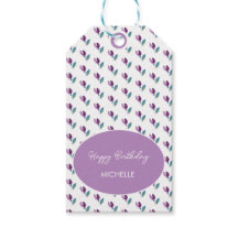 Purple Green Floral Watercolor Hand-painted