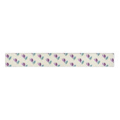 Purple Green Floral Watercolor Hand-painted Ripsband (Vorderseite)