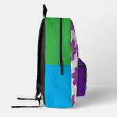 Purple Green Flowers Bedruckter Rucksack (Links)
