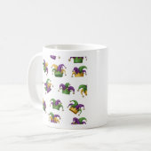 Purple Green & Gold Carnival Coffee Cup Kaffeetasse (Vorderseite Links)