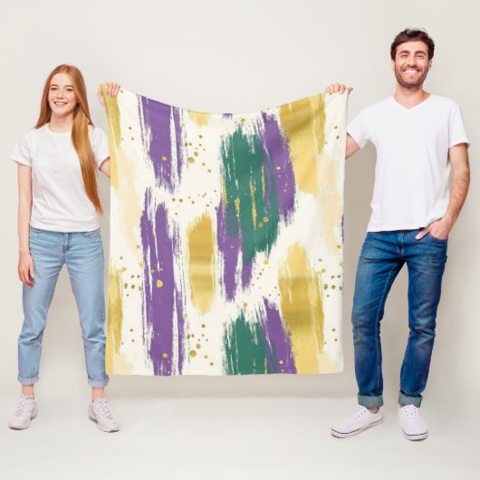 Purple Green Gold Carnival Mardi Gras Fleecedecke (Beispiel)