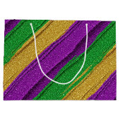 PURPLE GREEN GOLD GLITTER LOOK MARDI GRAS GROßE GESCHENKTÜTE (Rückseite)