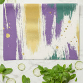 Purple Green Gold Mardi Gras Kitchen Geschirrtuch (Gefaltet)