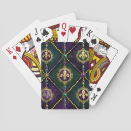 PURPLE GREEN GOLD MARDI GRAS PATTERNS SPIELKARTEN