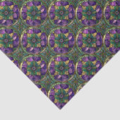 Purple, Green, Gold Stained Glass Tissue Paper Seidenpapier (Ausschnitt)
