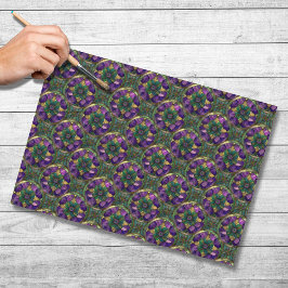 Purple, Green, Gold Stained Glass Tissue Paper Seidenpapier