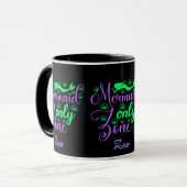 Purple Green Mermaid Script Zone Script Tasse (Vorderseite Links)