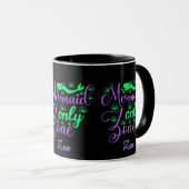 Purple Green Mermaid Script Zone Script Tasse (VorderseiteRechts)