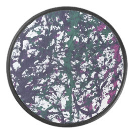 Purple, Green, Pink, Marble Artwork Eishockey Puck