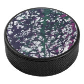 Purple, Green, Pink, Marble Artwork Eishockey Puck (3/4)