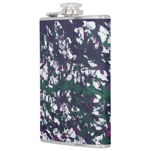 Purple, Green, Pink, Marble Artwork Flachmann (Links)