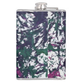 Purple, Green, Pink, Marble Artwork Flachmann (Rückseite)