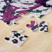 Purple, Green, Pink, Marble artwork Puzzle (Seite)