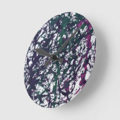 Purple, Green, Pink, Marble artwork Runde Wanduhr (Winkel)