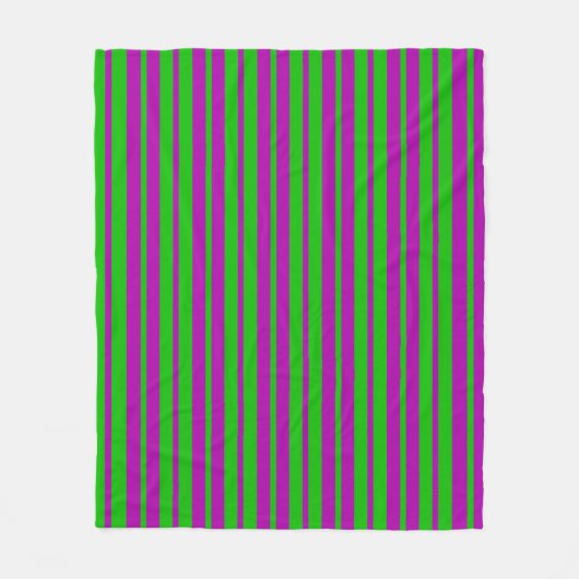 Purple Green Stylish Stripes Pattern Design  Fleecedecke (Vorderseite)