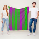 Purple Green Stylish Stripes Pattern Design  Fleecedecke