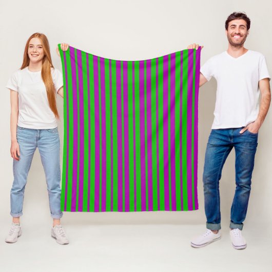 Purple Green Stylish Stripes Pattern Design  Fleecedecke