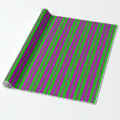 Purple Green Stylish Stripes Pattern Design  Geschenkpapier (Ungerollt)