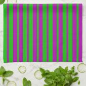Purple Green Stylish Stripes Pattern Design  Geschirrtuch (Gefaltet)