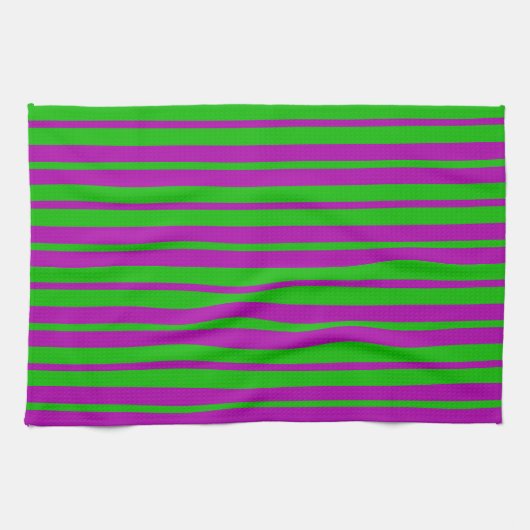 Purple Green Stylish Stripes Pattern Design  Geschirrtuch (Horizontal)