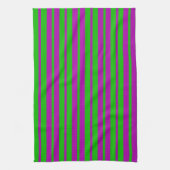 Purple Green Stylish Stripes Pattern Design  Geschirrtuch (Vertikal)