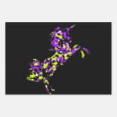 Purple Green Unicorn Splattered Paint Geschenkpapier Set (Vorderseite 2)