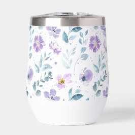 Purple Green Watercolor Wildflower