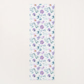 Purple Green Watercolor Wildflower Custom Name Yogamatte (Rückseite)