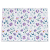 Purple Green Watercolor Wildflower Große Geschenktüte (Vorderseite)