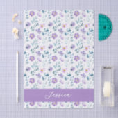 Purple Green Watercolor Wildflower Name Seidenpapier (Handwerk)