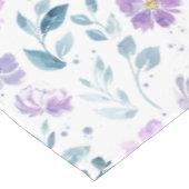 Purple Green Watercolor Wildflower Tischdecke (Schrägansicht)