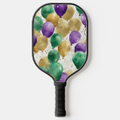 PURPLE GREEN YELLOW MARDI GRAS BALLOONS PICKLEBALL SCHLÄGER (Vorderseite)