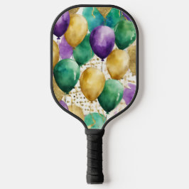 PURPLE GREEN YELLOW MARDI GRAS BALLOONS PICKLEBALL SCHLÄGER