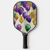 PURPLE GREEN YELLOW MARDI GRAS BALLOONS PICKLEBALL SCHLÄGER (Vorderseite)