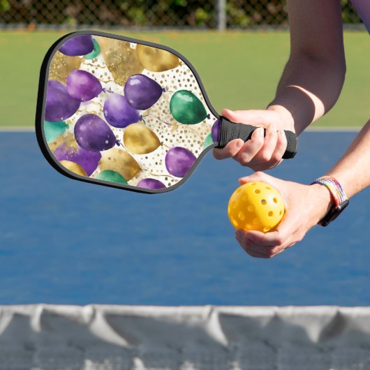 PURPLE GREEN YELLOW MARDI GRAS BALLOONS PICKLEBALL SCHLÄGER (InSitu)