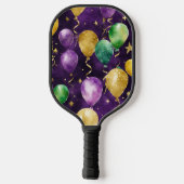 PURPLE GREEN YELLOW MARDI GRAS BALLOONS PICKLEBALL SCHLÄGER (Rückseite)