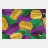 PURPLE GREEN YELLOW MARDI GRAS BRUSH STROKES GESCHENKPAPIER SET (Vorderseite 2)