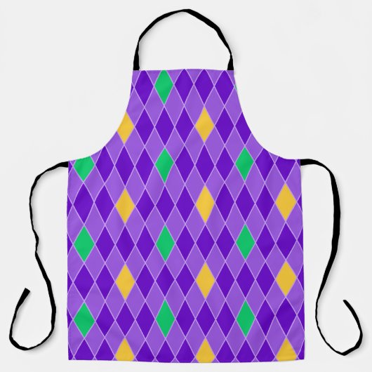 PURPLE GREEN YELLOW MARDI GRAS DIAMOND PATTERN SCHÜRZE (Vorderseite)