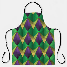PURPLE GREEN YELLOW MARDI GRAS GEOMETRIC PATTERN SCHÜRZE