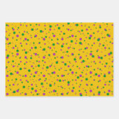 PURPLE GREEN YELLOW MARDI GRAS PATTERNS GESCHENKPAPIER SET (Vorderseite 3)