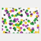 PURPLE GREEN YELLOW MARDI GRAS PATTERNS GESCHENKPAPIER SET (Vorderseite 2)