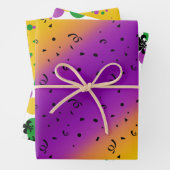 PURPLE GREEN YELLOW MARDI GRAS PATTERNS GESCHENKPAPIER SET (Beispiel)