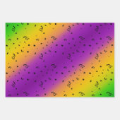 PURPLE GREEN YELLOW MARDI GRAS PATTERNS GESCHENKPAPIER SET (Vorderseite)