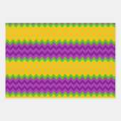 PURPLE GREEN YELLOW MARDI GRAS PATTERNS GESCHENKPAPIER SET (Vorderseite 2)