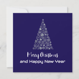 Purple greeting card Merry Christmas New Year tree Feiertagskarte